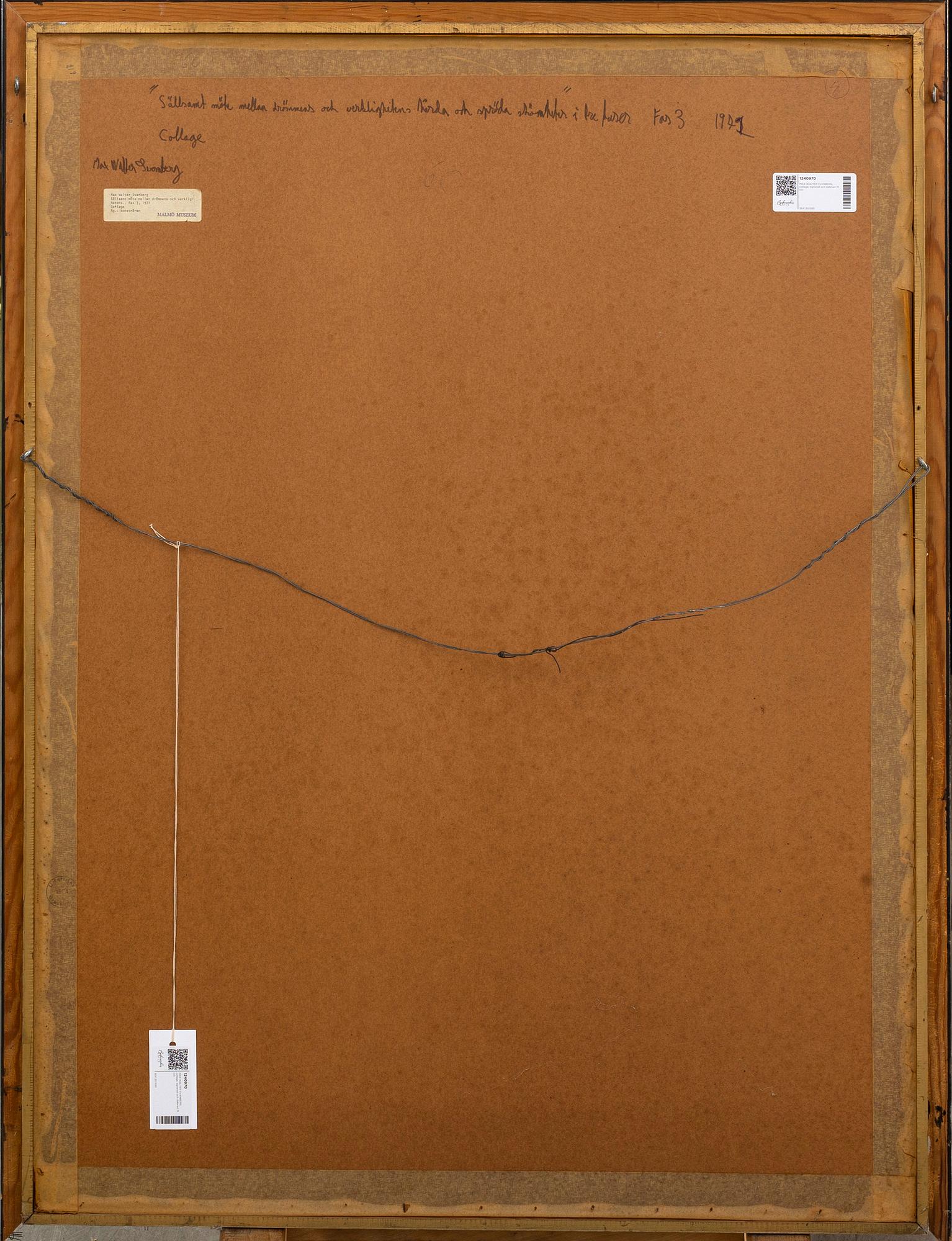 MAX WALTER SVANBERG, collage, signerad och daterad 71.