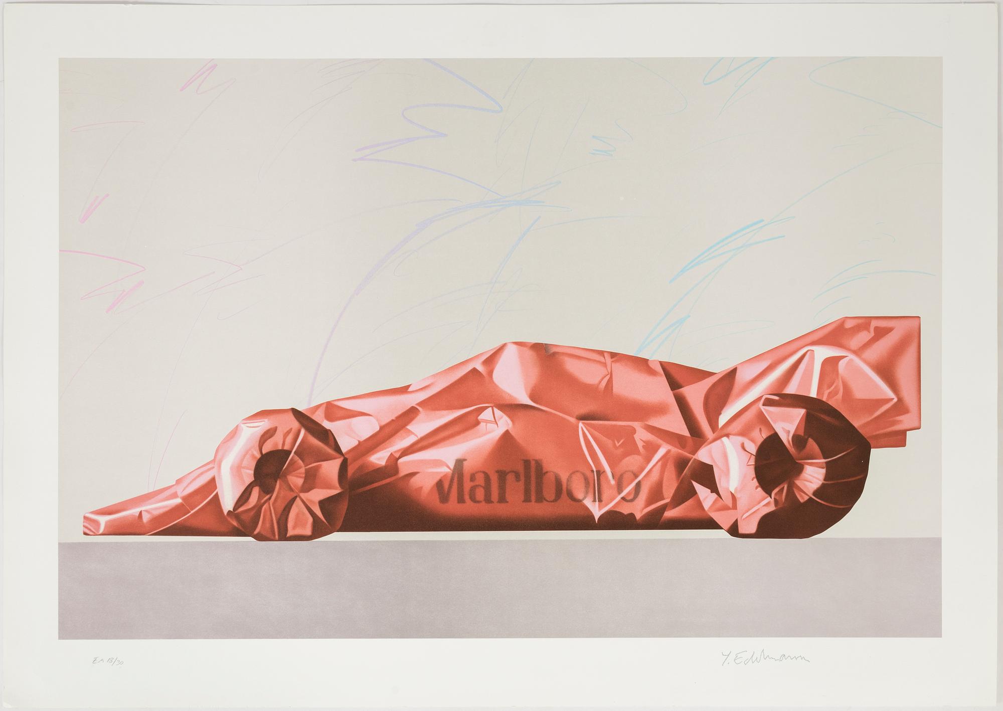 Yrjö Edelmann, färglitografi, 1991, signerad EA 18/30.