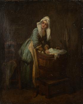 English school, 19th century, Washerwoman.