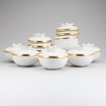 KARIN BJÖRQUIST, bowls with covers (12), bone china, "Nobel Jubilee 1991", Rörstrand.