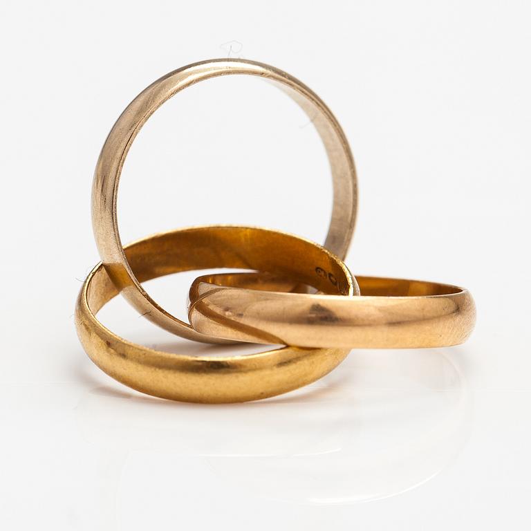 Cartier, les must de Cartier, an 18K gold "Trinity" ring. Marked Les must de Cartier, O 0796 I.