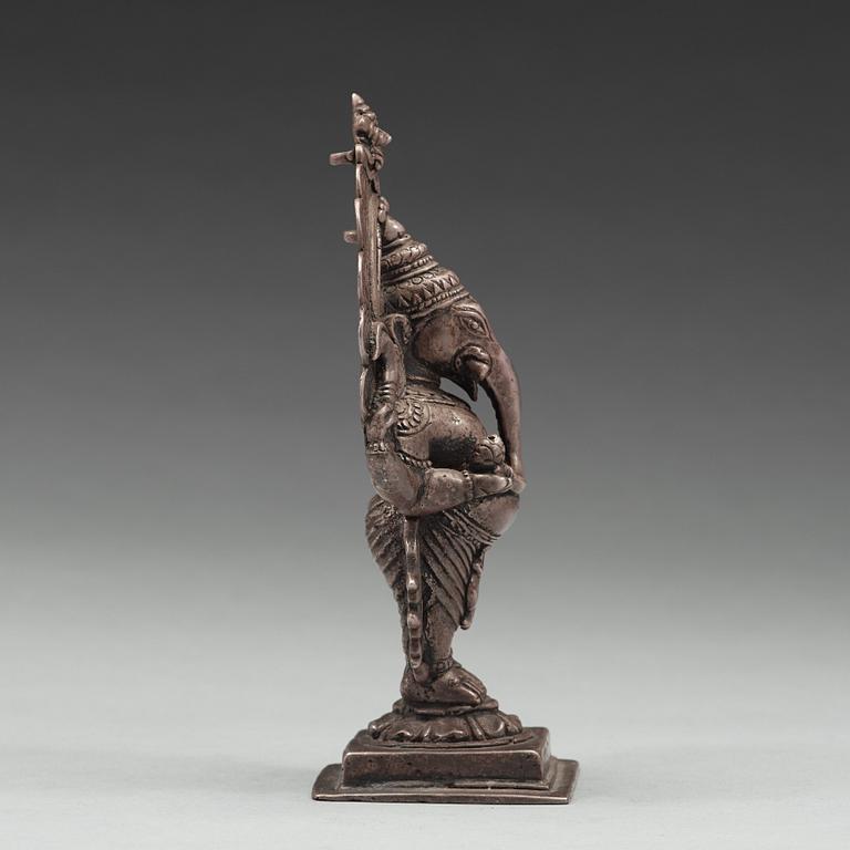 A silvered sculpture of Ganesha, India, 20th Century.