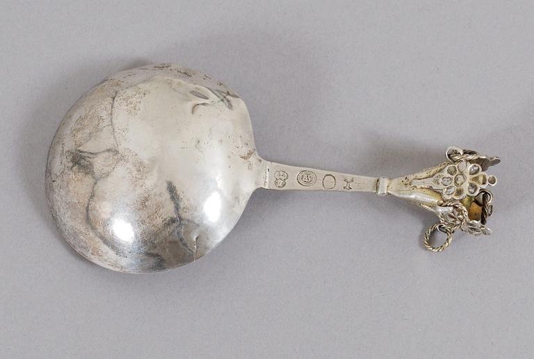 A Swedish 18th cent silver spoon, marks of Benedict Stechau, Karlskrona 1714.