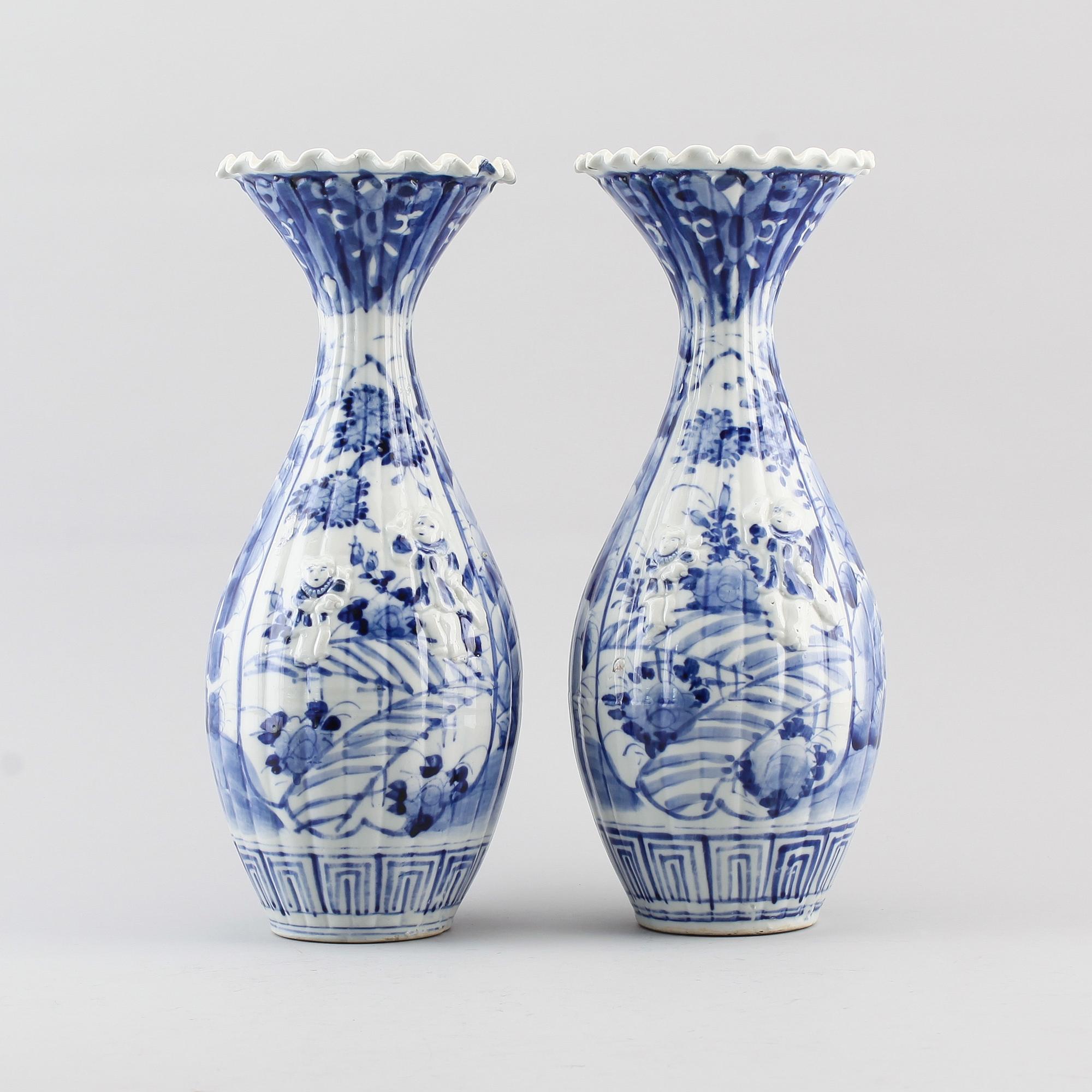 VASER, 1 par, porslin, Japan, 1900-tal.
