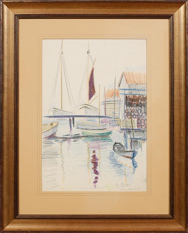 AGNES CLEVE, krita, signerad.