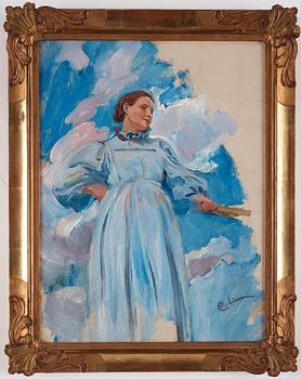 Carl Larsson, "Kvinnofigur och himmel" (Woman and sky).