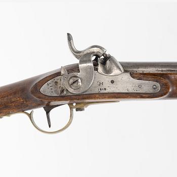 A Swedish percussion rifle 1845-54 pattern with bayonet.