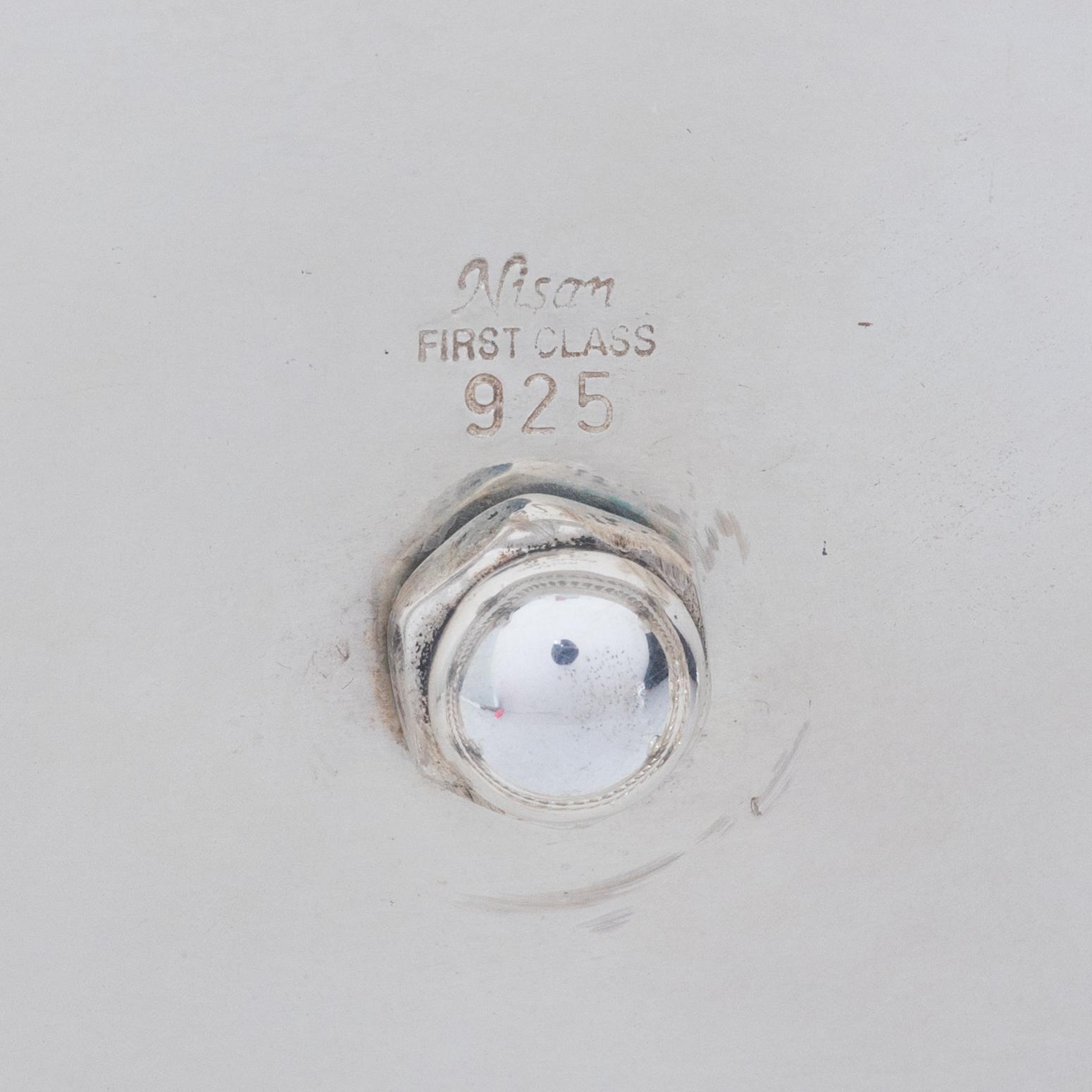 Table centerpiece, sterling silver and glass, late 20th century.