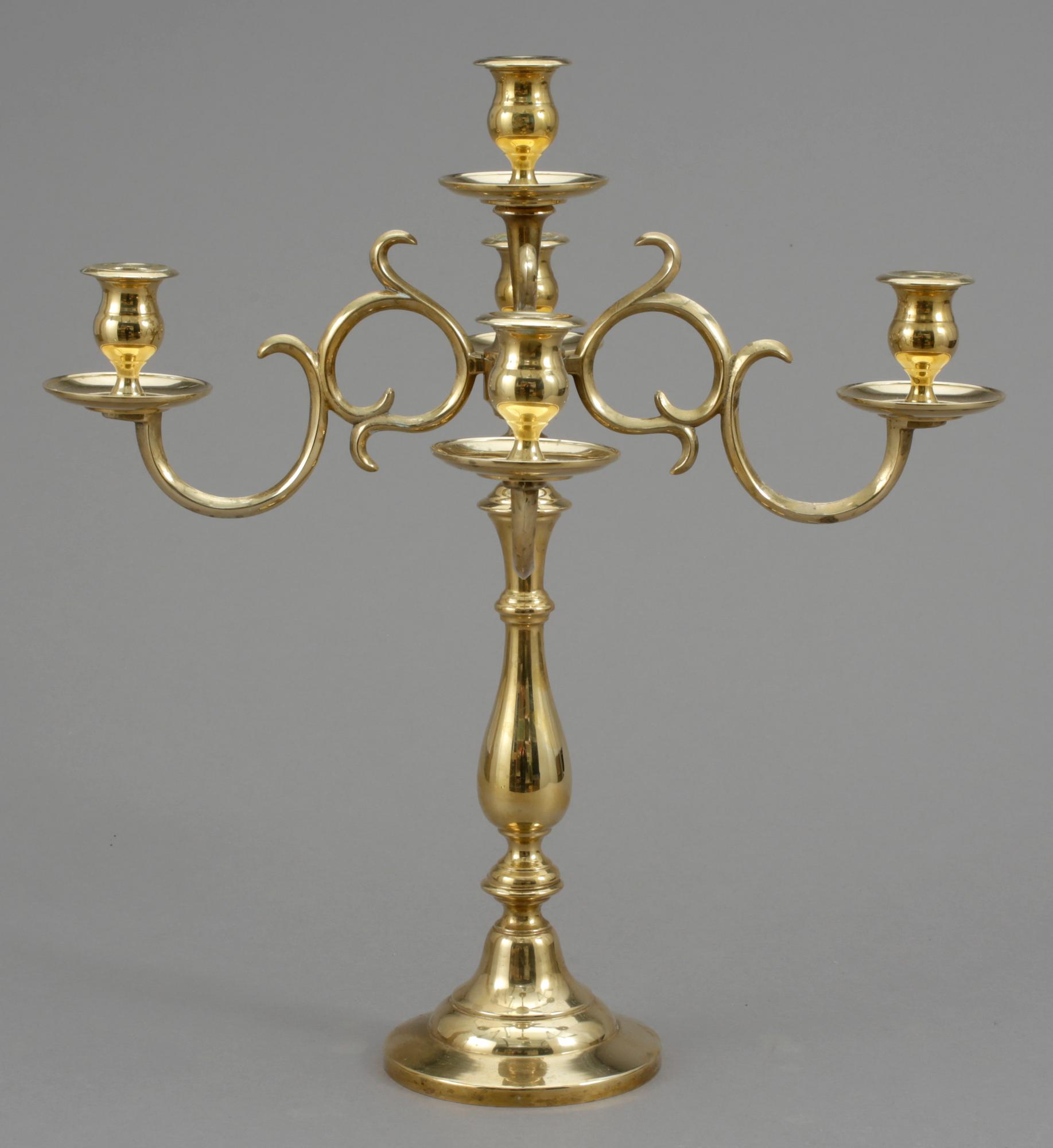 KANDELABER, mässing. Skultuna. 1900-tal.