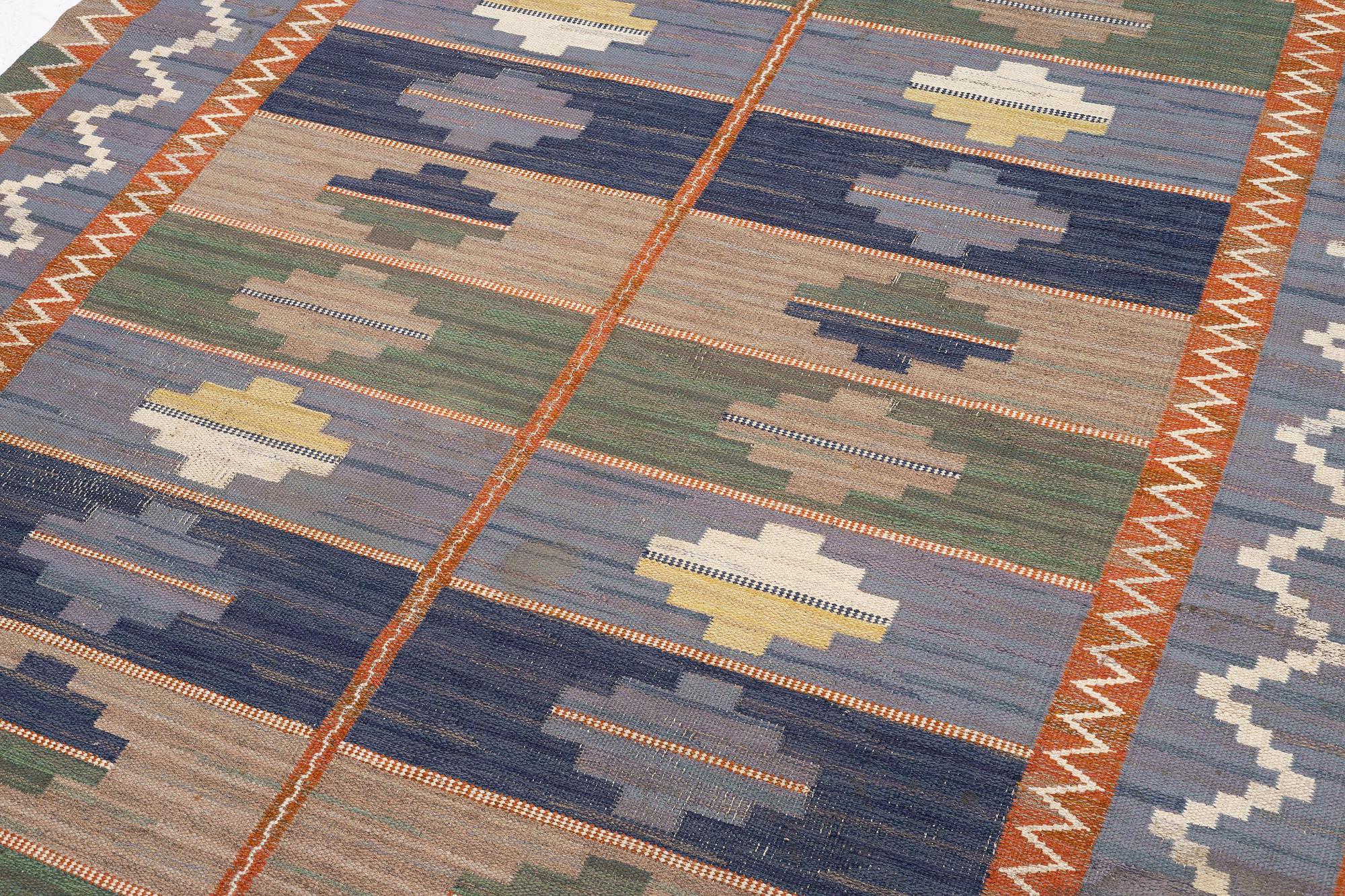 Märta Måås-Fjetterström, matta "Blå taggen", rölakan, ca 354 x 251 cm, signerad AB MMF.