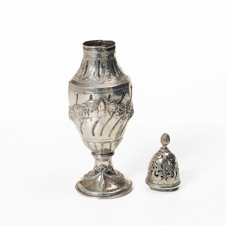 Sugar caster, silver, Louis XVI style, early 20th century.