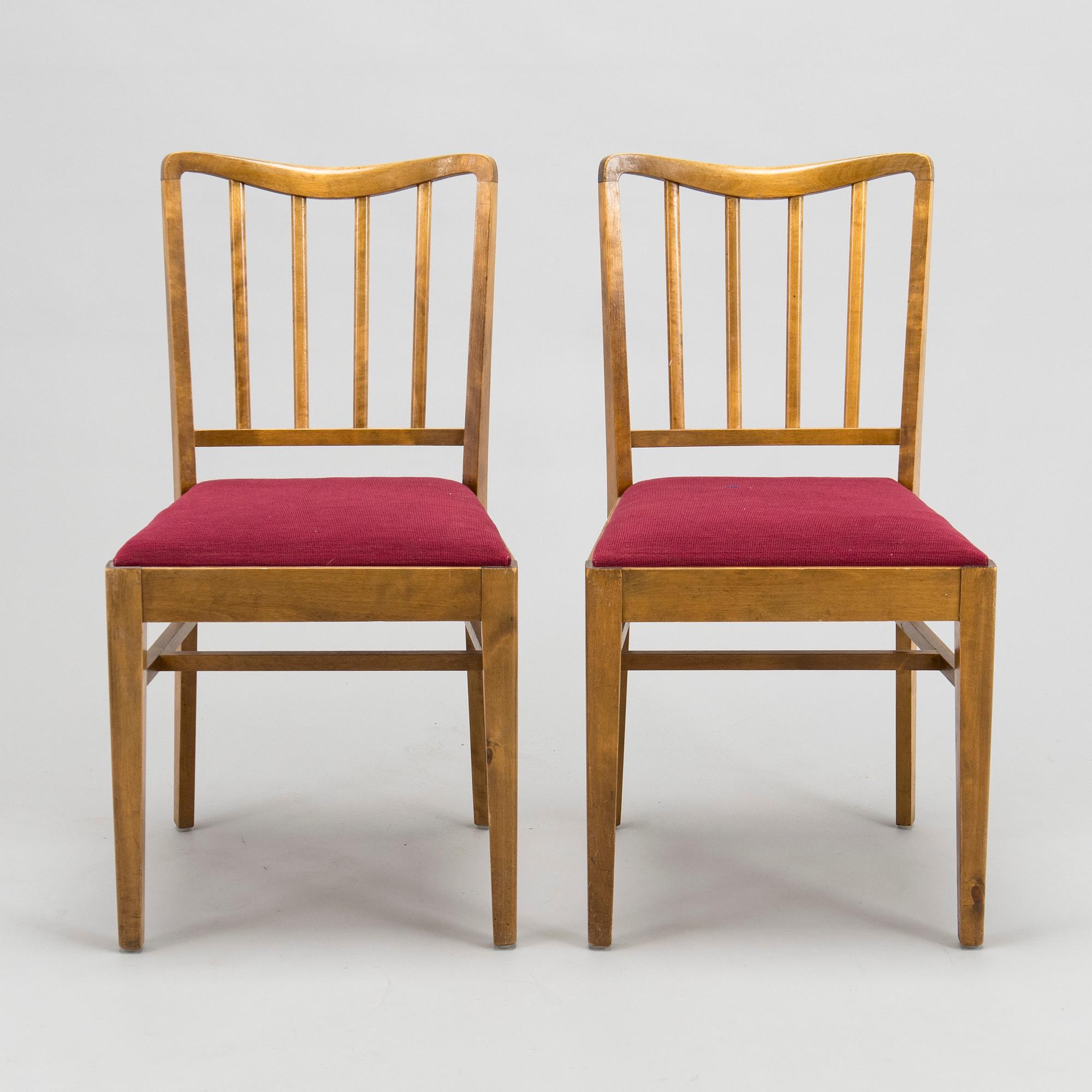 A mid-20th Century set of six chairs for Lahden Puukalusto, Finland.