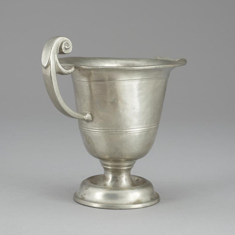 A Swedish 18th century pewter ewer by S B Roos.