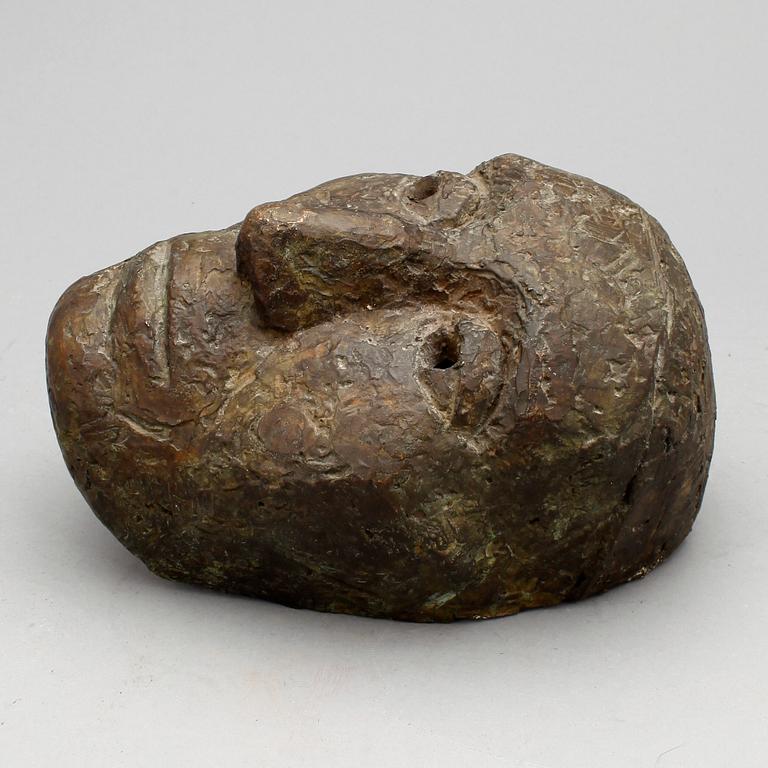 ANSIKTE, brons, okänd konstnär, monogramsignerad "B.H", 1900-talets senare del.