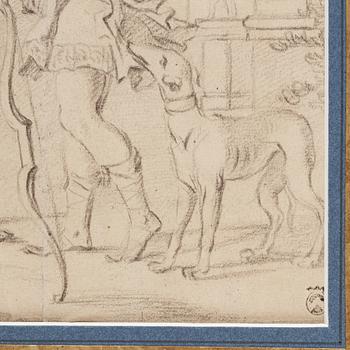 JAN MYTENS, hans krets. Osignerad. Bildyta 24 x 35,5 cm.