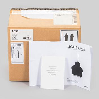 Alvar Aalto, A pair of  A 330, 'Golden Bell' pendant lights A330 for Artek, 2000s.