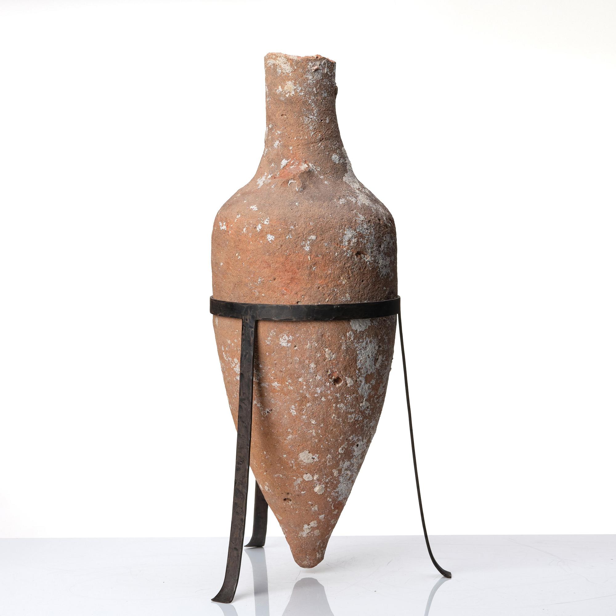 Two pottery Mediterranean presumably Roman time amphoras.