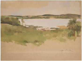 792. Lotte Laserstein, Landscape with a lake.