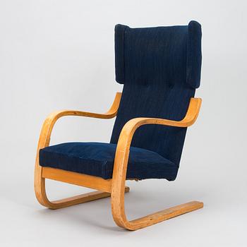 Alvar Aalto, nojatuoli, malli 401,  O.Y. Huonekalu- ja Rakennustyötehdas A.B. 1900-luvun puoliväli.