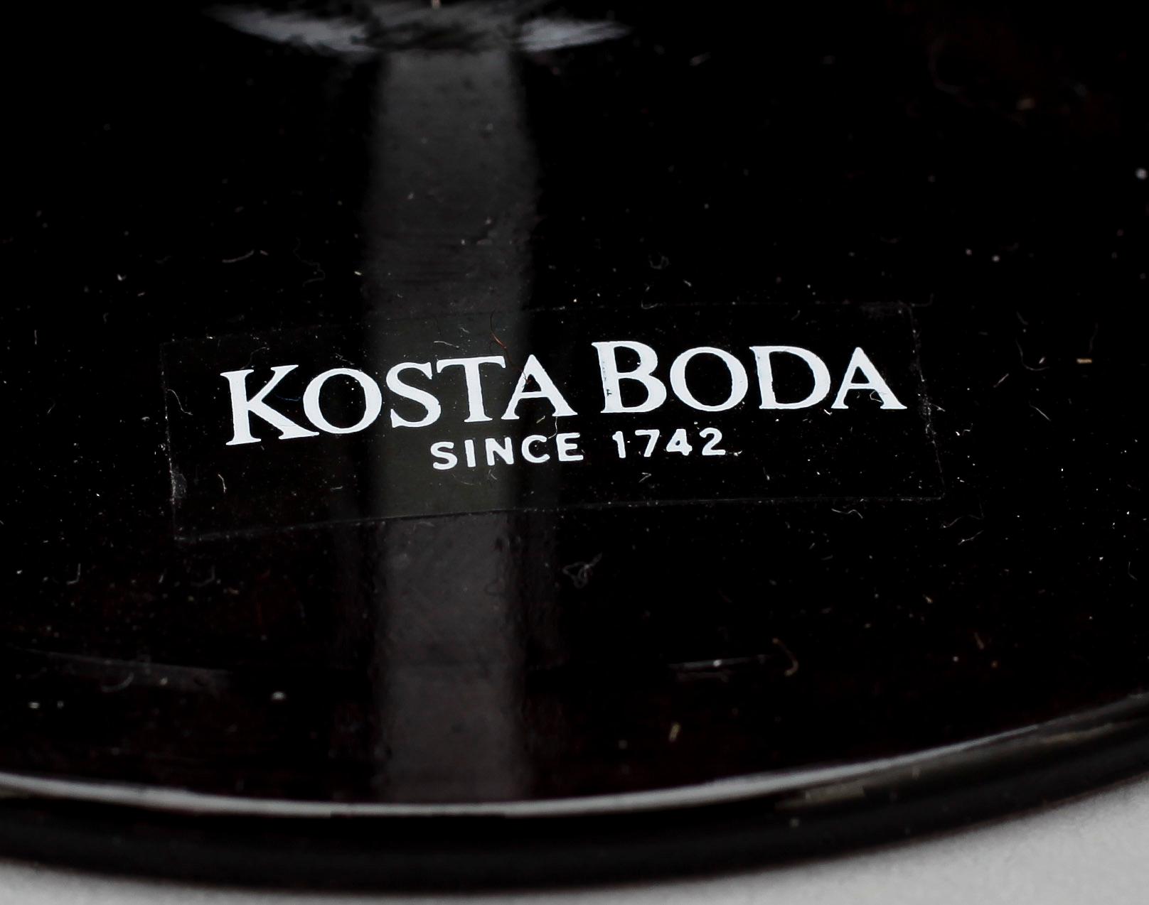 VINGLAS, 4 st, Ulrika Hydman-Vallien, Kosta. Sign.