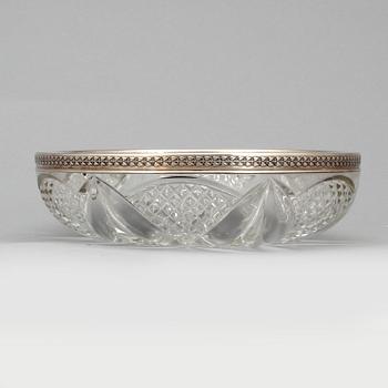 SKÅL, glas, silver, Ryssland, troligen 1910-tal.