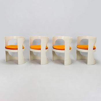 Arne Jacobsen, a set of four 'Prepop' chairs, for Asko, Finland, later half of the 20th century.