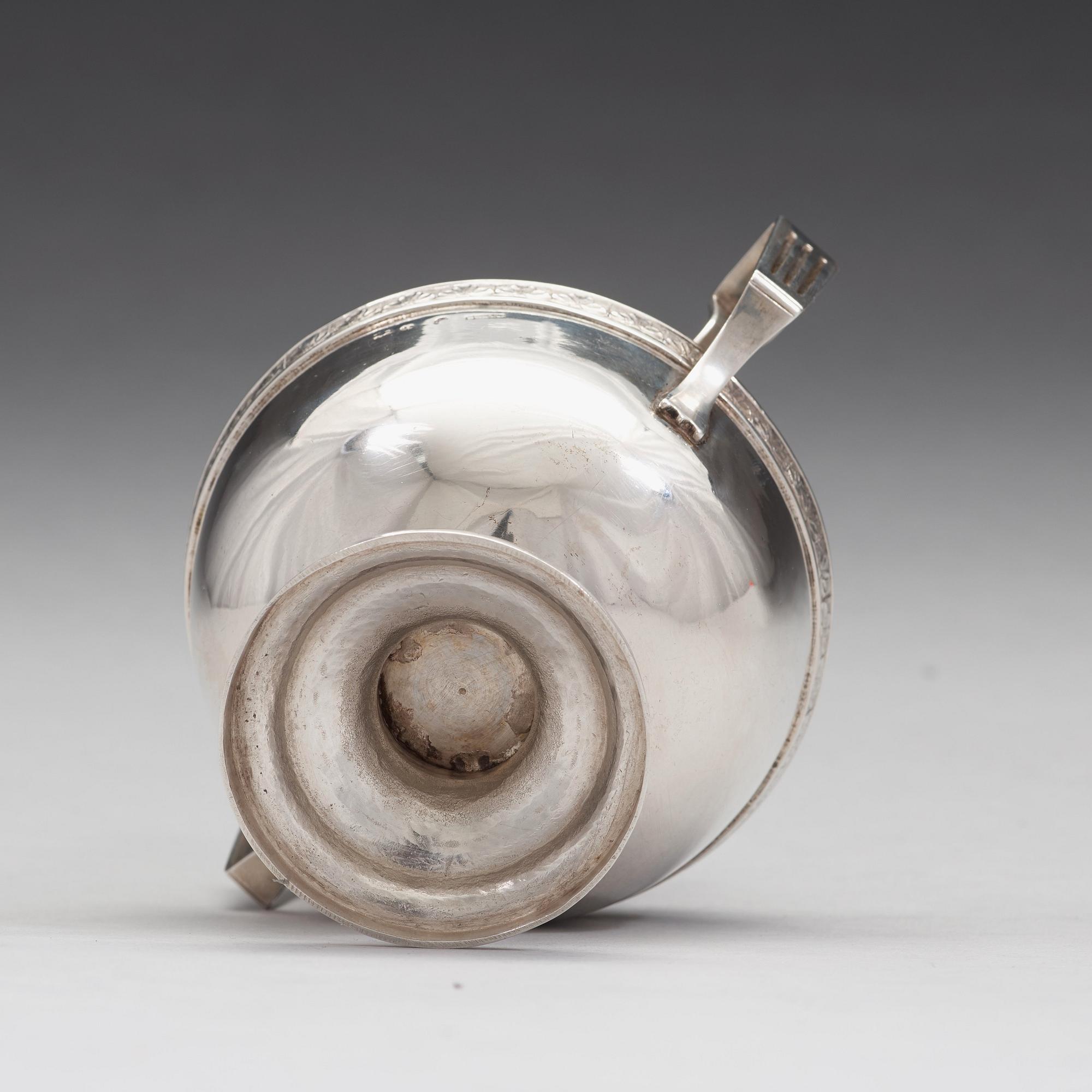 Julius Marianus Bergs, sockerskål med lock, silver, Stockholm 1786, gustaviansk.
