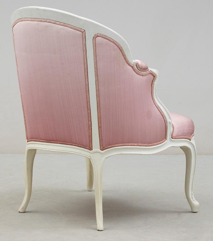 BALJFÅTÖLJ, Louis XV-stil, omkring sekelskiftet 1900.