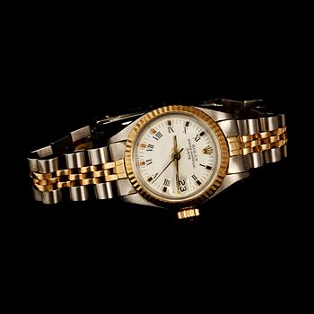 DAMARMBANDSUR, Rolex, Oyster Perpetual, date, automatisk.