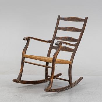 A stained beech rocking chair, Gemla, Diö, 1930-40s.