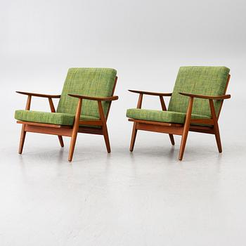 Hans J. Wegner, Armchairs, a pair, “GE 240”/“Cigarren”, Denmark, 1960s.