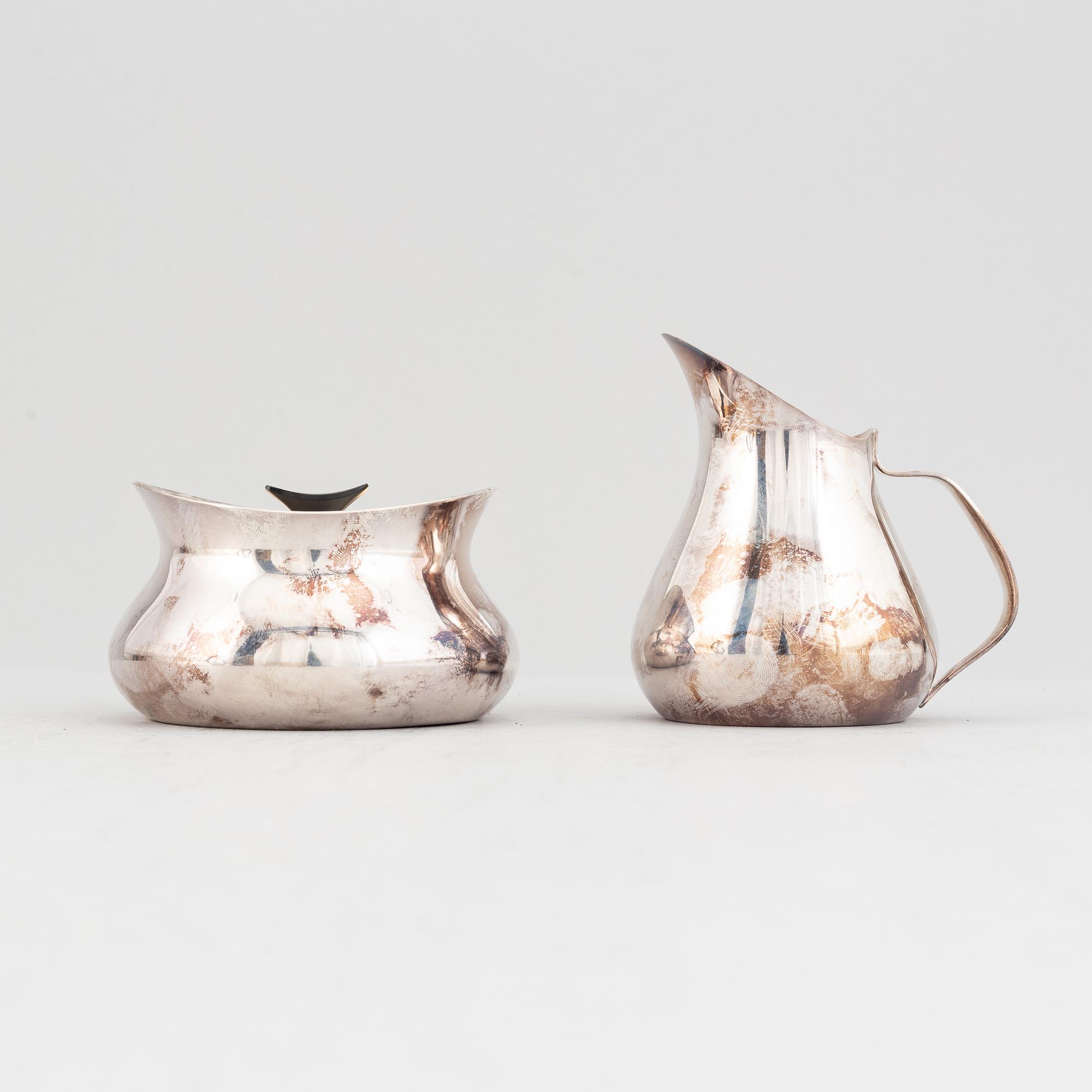 Three pieces silver coffe service,