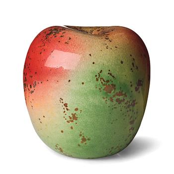 94. Hans Hedberg, a faience sculpture of an apple, Biot, France.