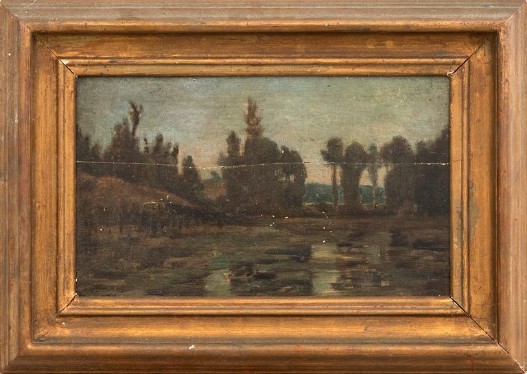 Unknown artist 19th/20th century, Landscape with watercourse.