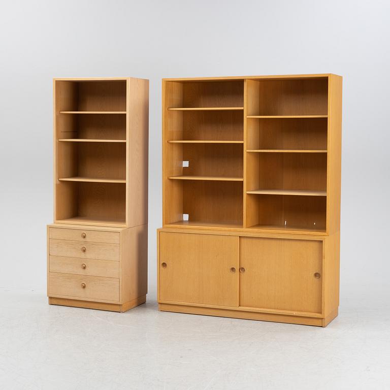 Børge Mogensen, two sections oak book cases, second half of the 20th Century.
