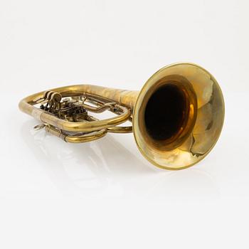 A brass horn by Ahlberg & Ohlsson, Stockholm, early 20th Century.