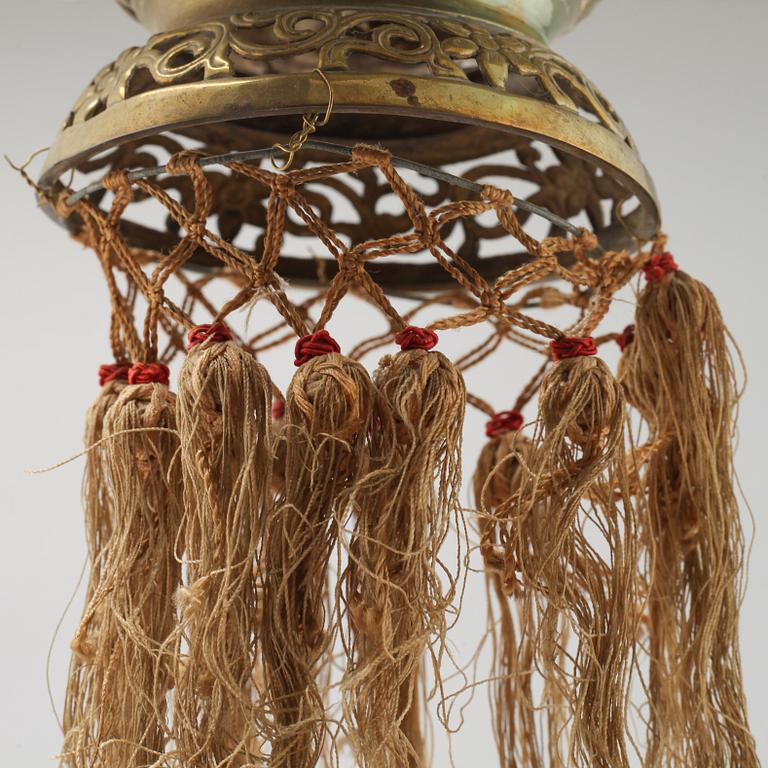 A pair of brass lanterns, China, 20th Century.