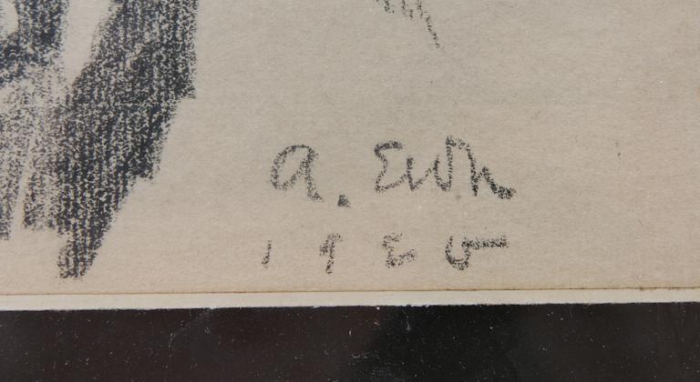 ALBERT ELDH, teckning, sign.