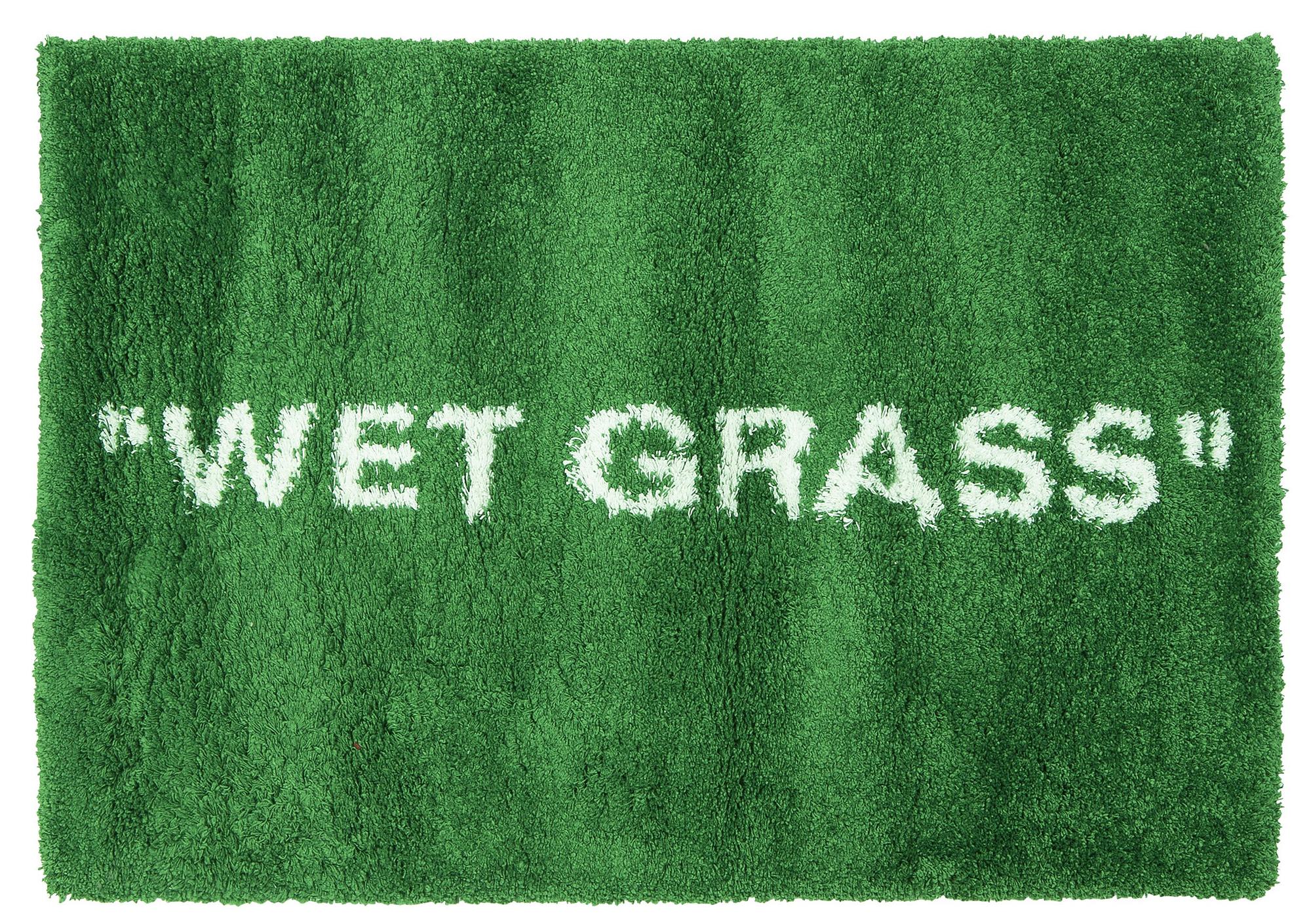 Virgil Abloh & IKEA Markerad, matta, "Wet Grass", ca 195 x 133 cm.