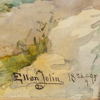 ELLEN JOLIN, watercolour, signed Ellen Jolin and dated Segovia 26/9 1895.