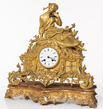 Table pendulum clock, bronze, 19th century.