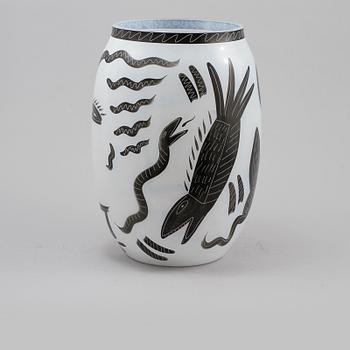 VAS, glas, Ulrica Hydman-Vallien, Kosta Boda, sent 1900-tal.