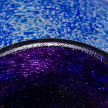 A Gunnel Sahlin footed glass bowl, for Kosta Boda, signed.