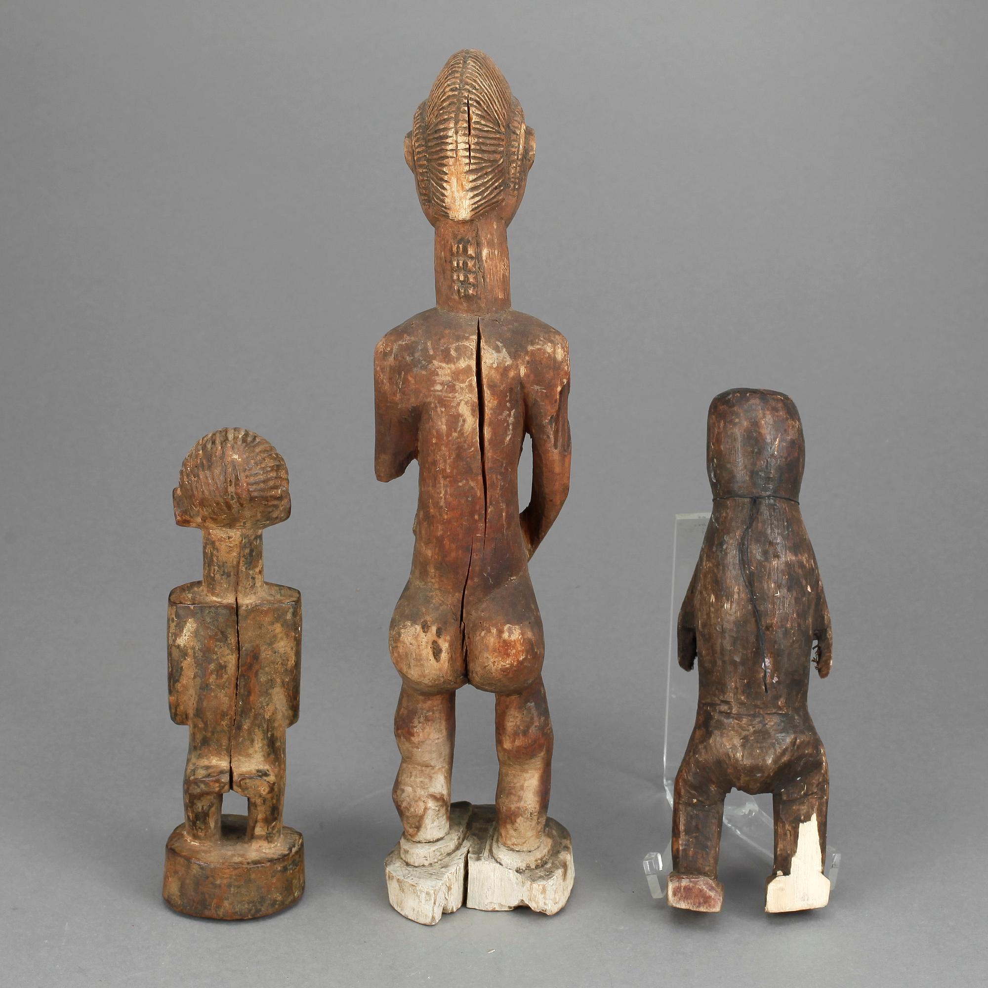 FIGURER, 3 st, Västafrika, 1900-tal.