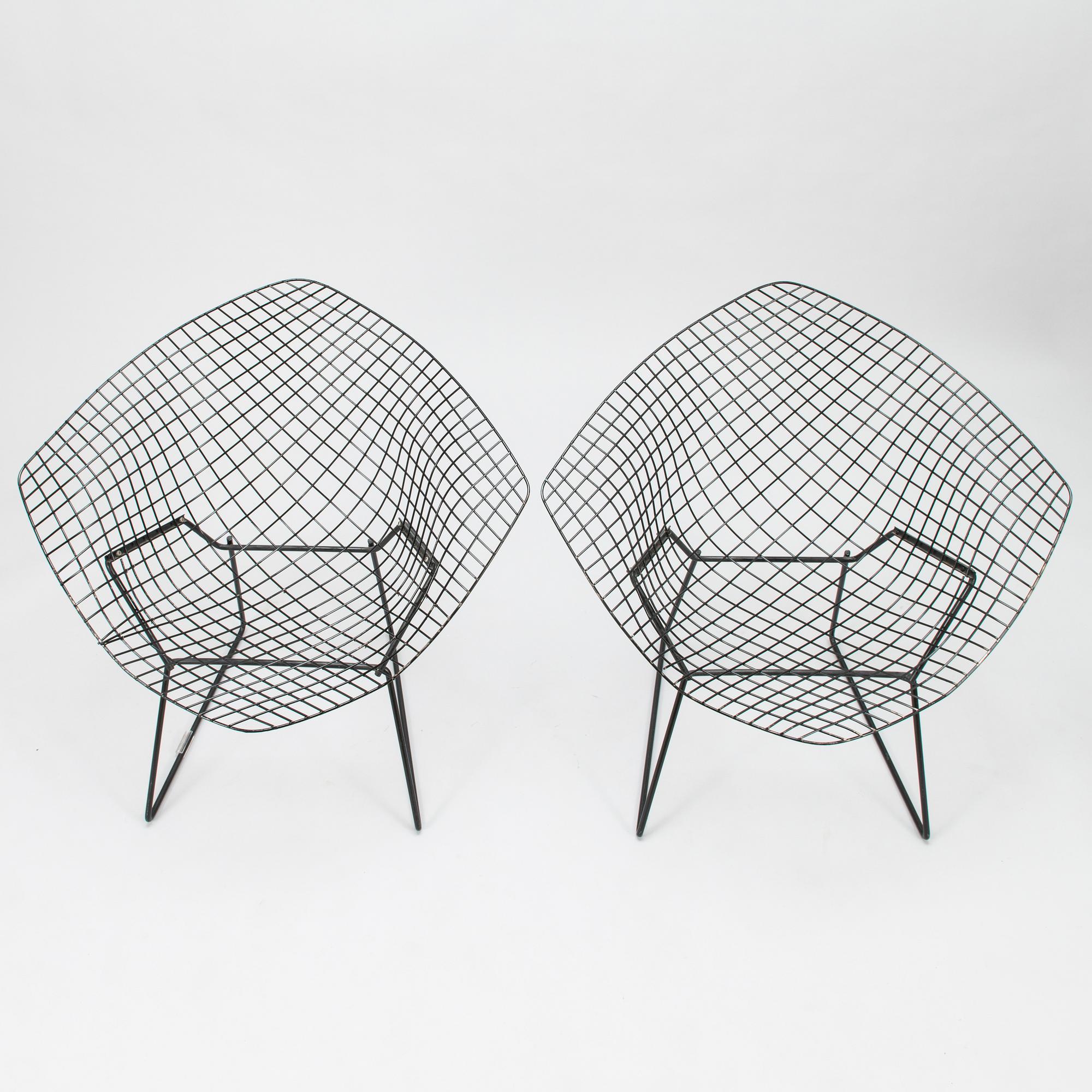 HARRY BERTOIA, fåtöljer ett par, "Diamond chair", 1900-talets senare hälft.