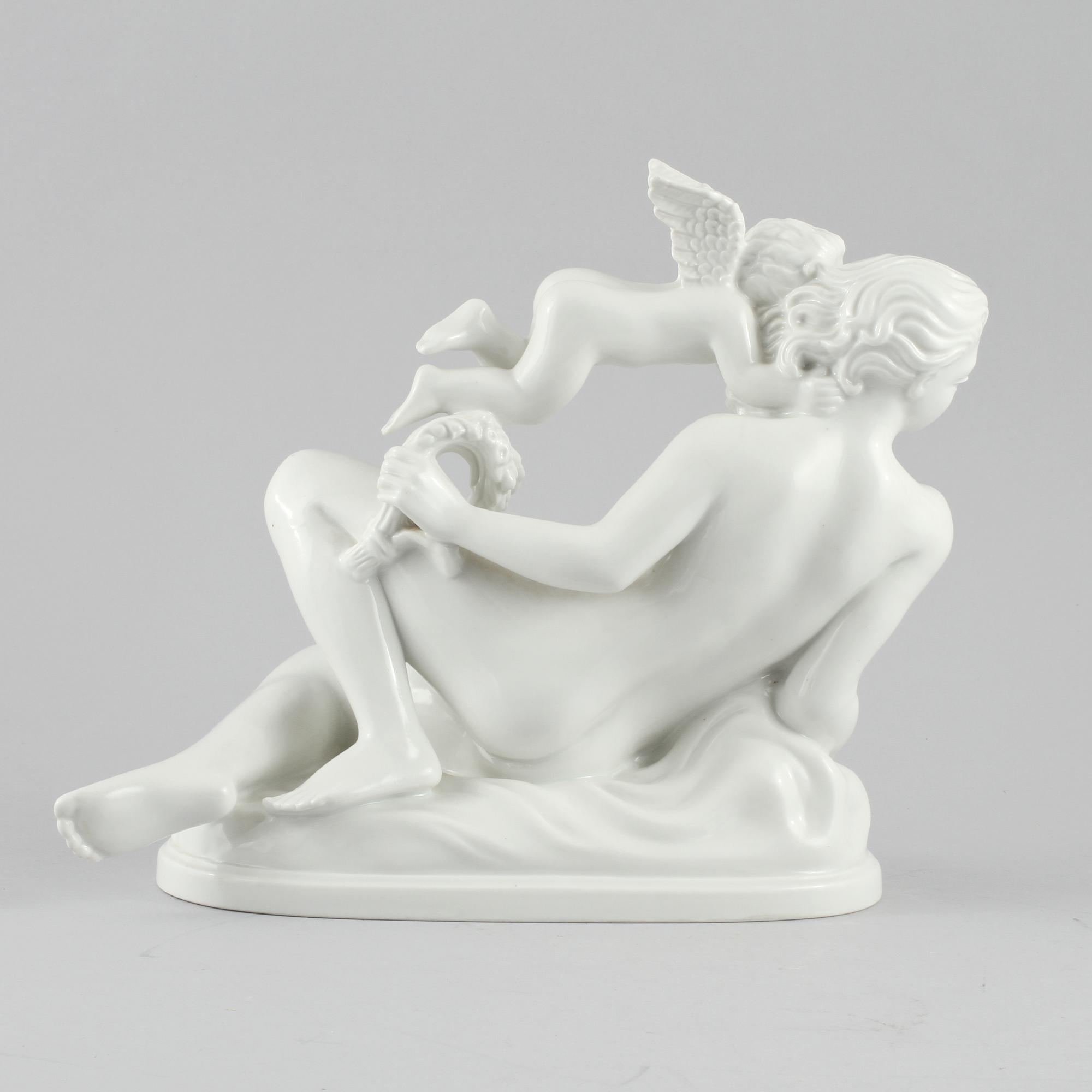 FIGURIN, porslin,Harald Salomon, monogramsignerad. Rörstrand.