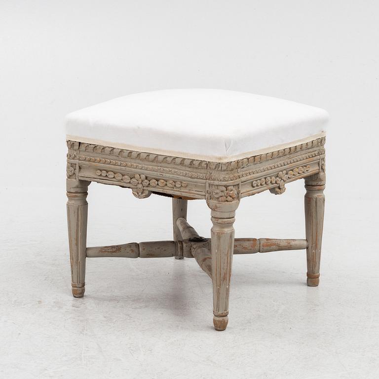 A Gustavian stool, Stockholm, late 18th century.
