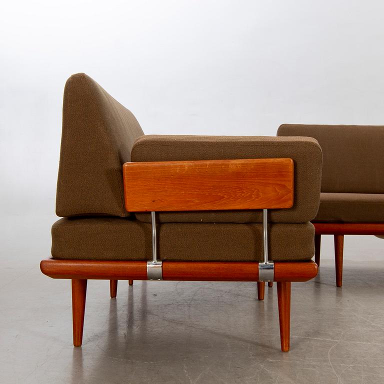 Peter Hvidt & Orla Mølgaard Nielsen,hörnsoffa med hörnbord 3 delar, "Minerva", France & Son, Danmark, 1950/60-tal.