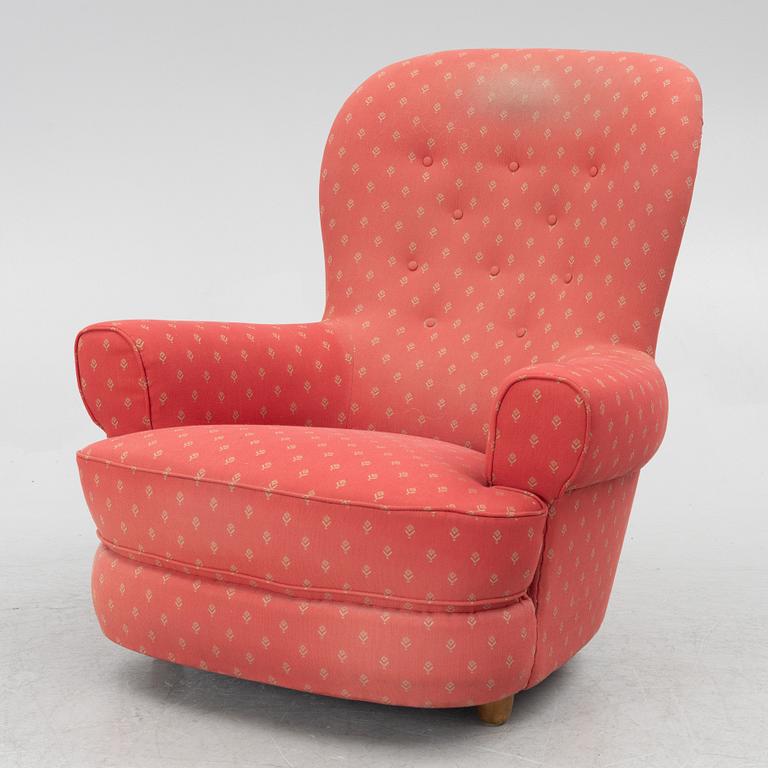 Carl Malmsten, a "Jättepaddan" armchair, Sweden,mid20th century.