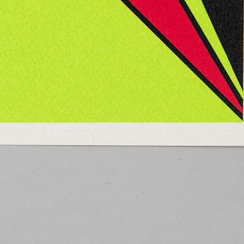 OLLE BAERTLING, färgserigrafi "Indra". Stämpelsignerad och numrerad 1/22. Utgiven 1968.